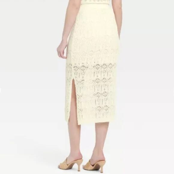 NWT a new day Cream Crochet Skirt - lined - S - Picture 2 of 12